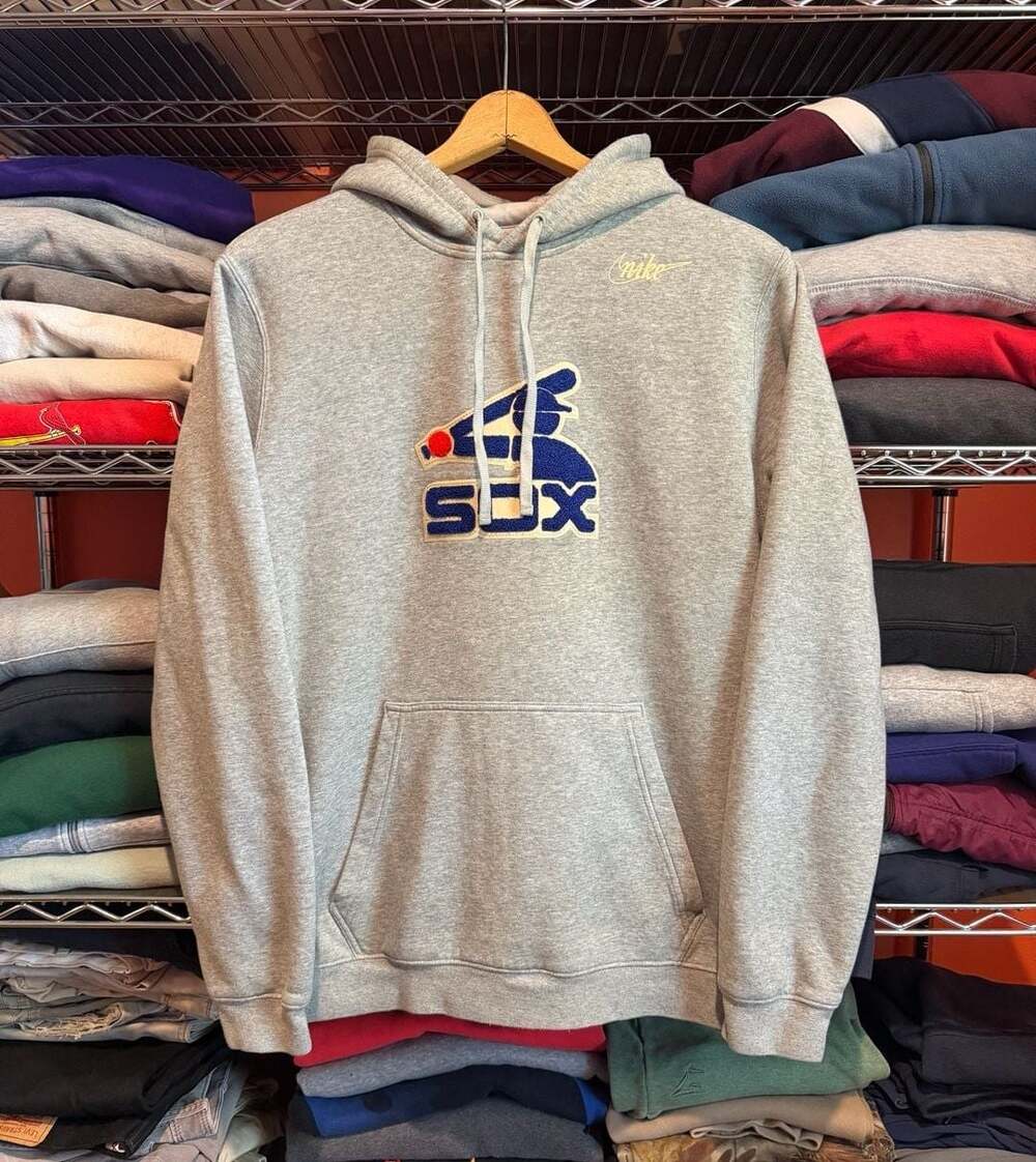 Nike Chicago White Sox Cooperstown Collection Hoodie Mens Large Stitched Patch